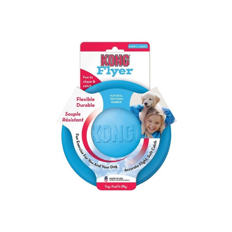 Jouet KONG Flyer Puppy - Disque volant - Frisbee spécial chiot Taille : 18 cm