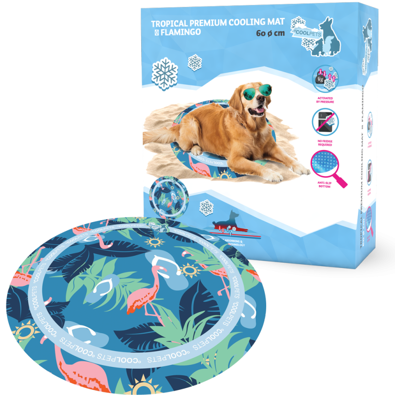 Tapis rafraîchissant CoolPets Tropical Premium Flamingo