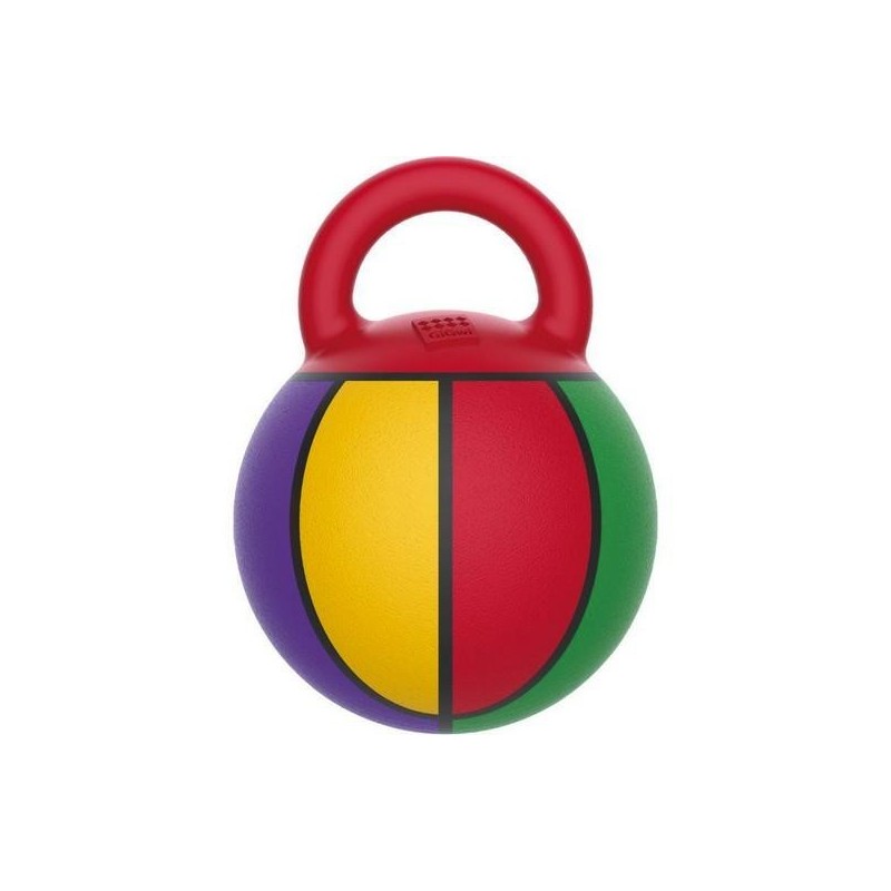 Ballon sauteur multicolore avec poignée taille 16cm