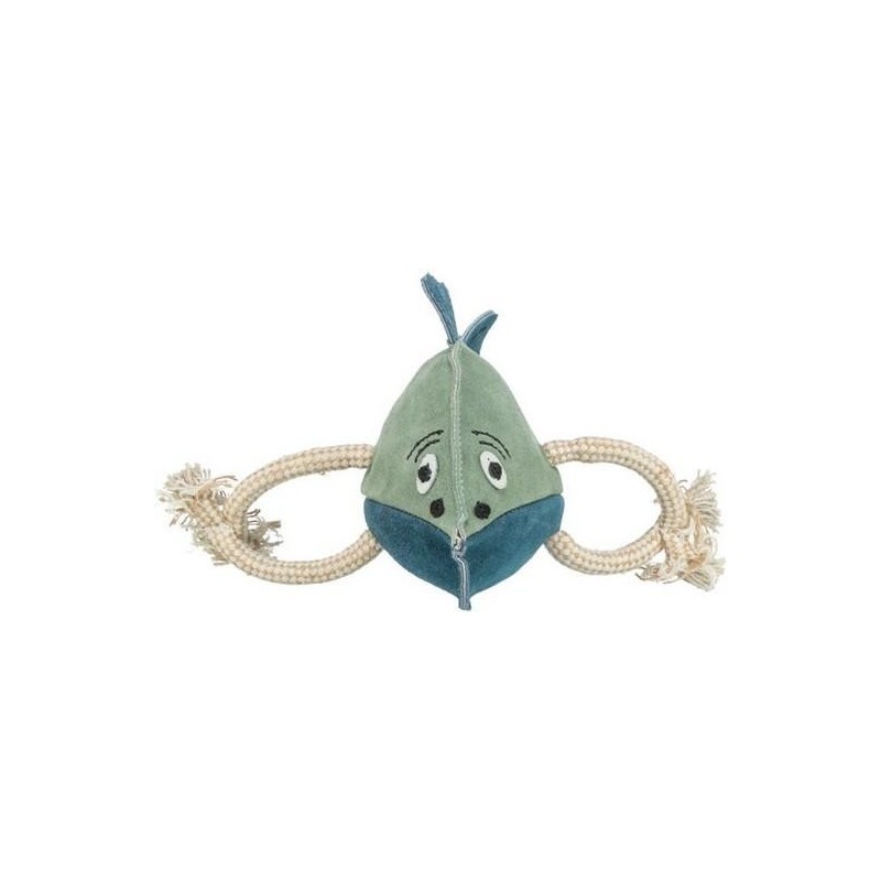 Poisson sur corde en cuir véritable Taille : 28 cm