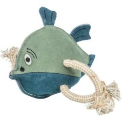 Poisson sur corde en cuir véritable Taille : 28 cm
