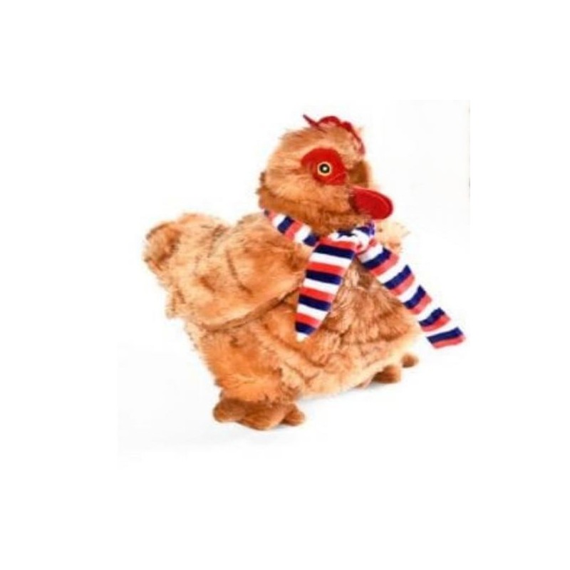 Peluche poule avec écharpe Taille : 18cm