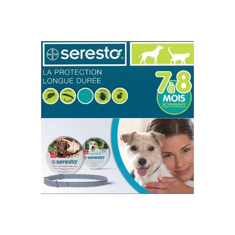 Seresto, collier anti parasitaire pour chien Petits chiens ( Pour chien jusqu'à 8 kg. Taille du collier : 38 cm )