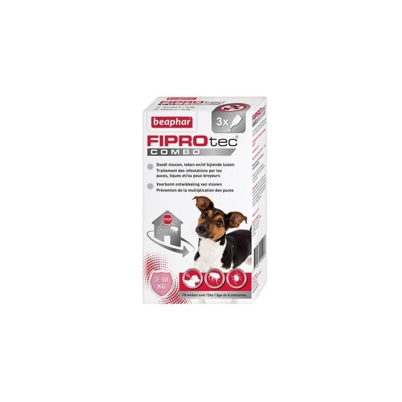 Pipettes Antiparasitaire Fiprotec Combo pour chiens Petits chiens (2-10 kg)