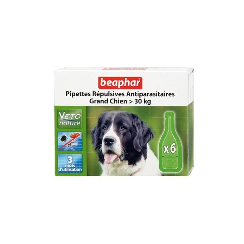 Pipettes répulsives antiparasitaires Vetonature chien +30kg