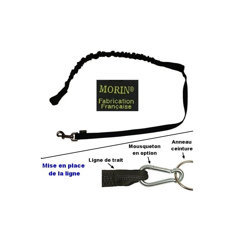 Ligne de trait 1 chien, laisse amortisseur élastique canicross