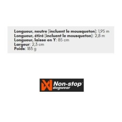 Laisse pour 2 chiens, BUNGEE LEASH 2.0 NON-STOP Dogwear, ligne de trait élastique 2.80 m