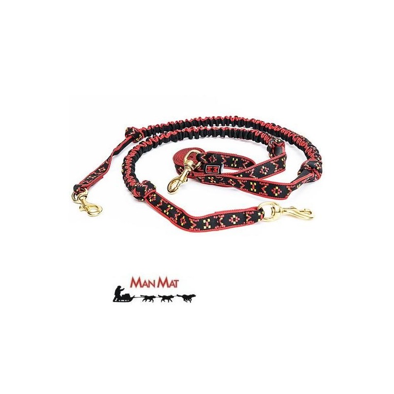 Ligne de trait MANMAT Snap Line (pour 2 chiens) Rouge