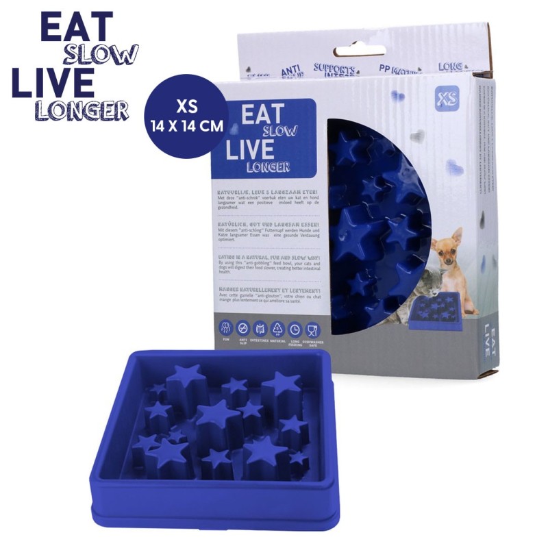 Mangez lentement, vivez plus longtemps, étoile bleue XS