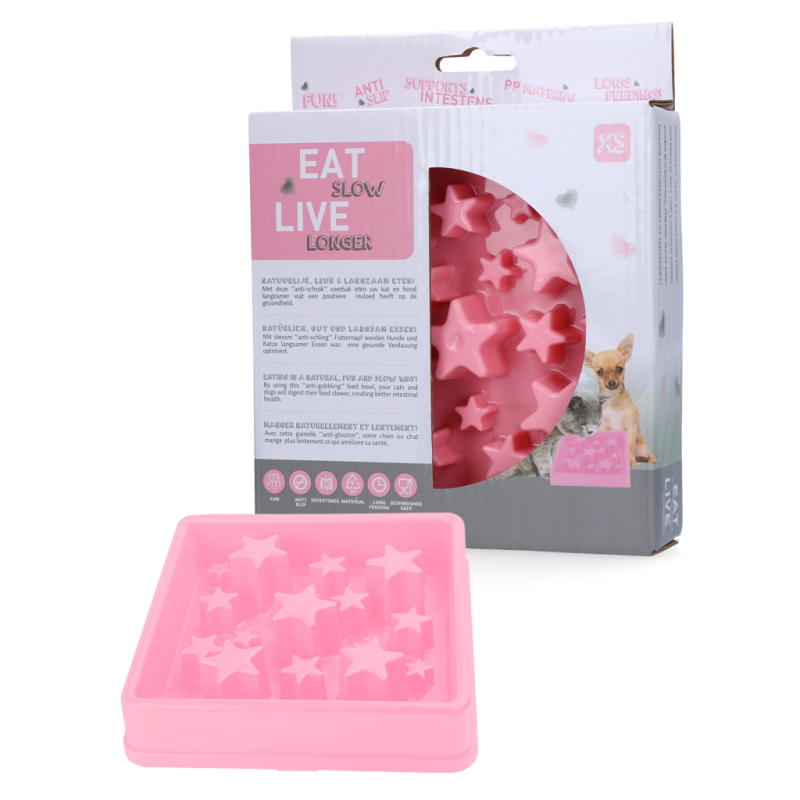 Mangez lentement, vivez plus longtemps, étoile rose XS