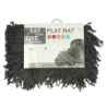 Tapis de jeu gris « Manger lentement, vivre plus longtemps »