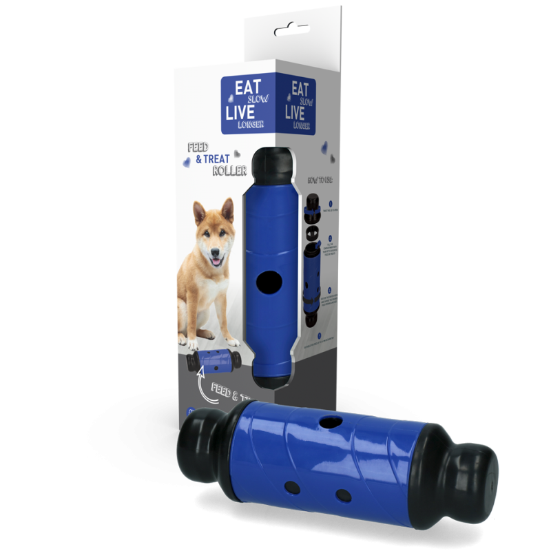 Rouleau pour nourrir et traiter Eat Slow Live Longtemps Bleu L