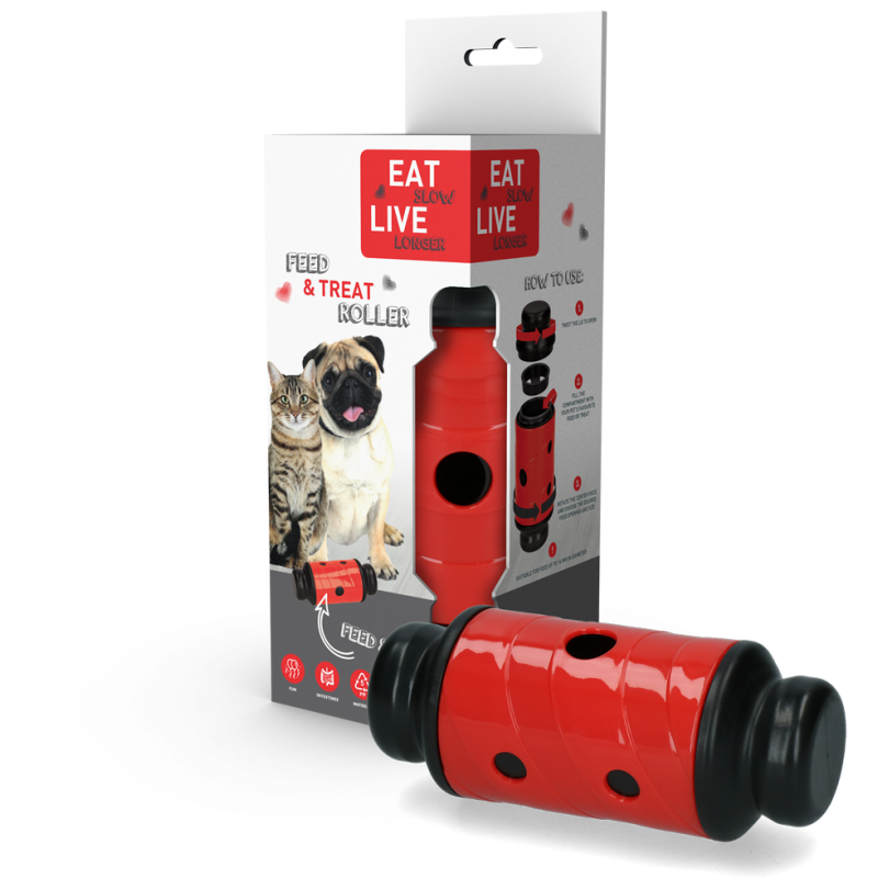 Rouleau pour nourrir et traiter Eat Slow Live Longtemps Rouge S