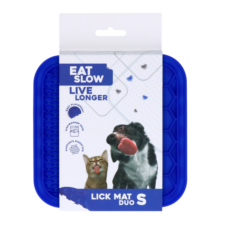 Tapis à lécher Eat Slow Live Longer Duo S Bleu