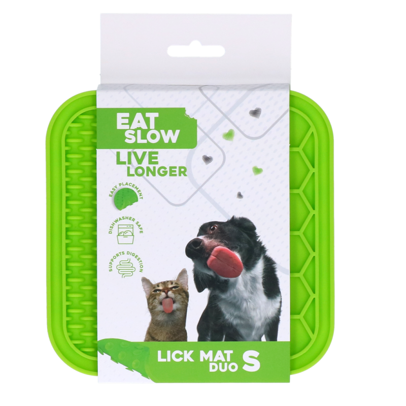 Tapis à lécher Duo S Vert Mangez lentement Vivez plus longtemps