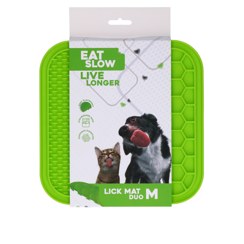 Tapis à lécher Duo M Vert Mangez lentement Vivez plus longtemps