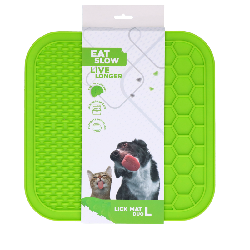 Tapis à lécher Eat Slow Live Longer Duo L Vert