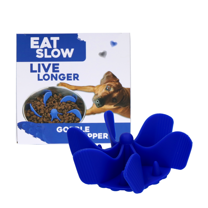 Mangez lentement, vivez plus longtemps, Gobble Stopper bleu