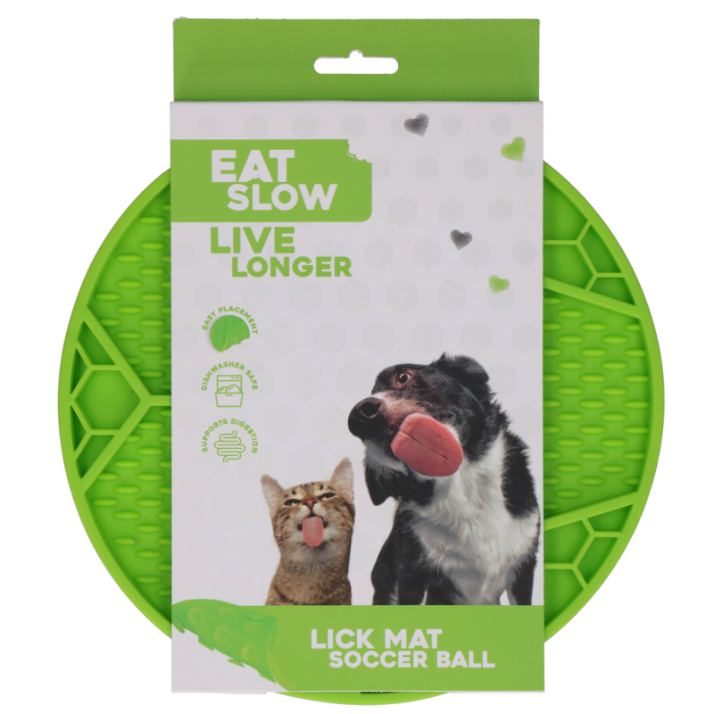 Tapis à lécher pour manger lentement et vivre plus longtemps, ballon de football vert