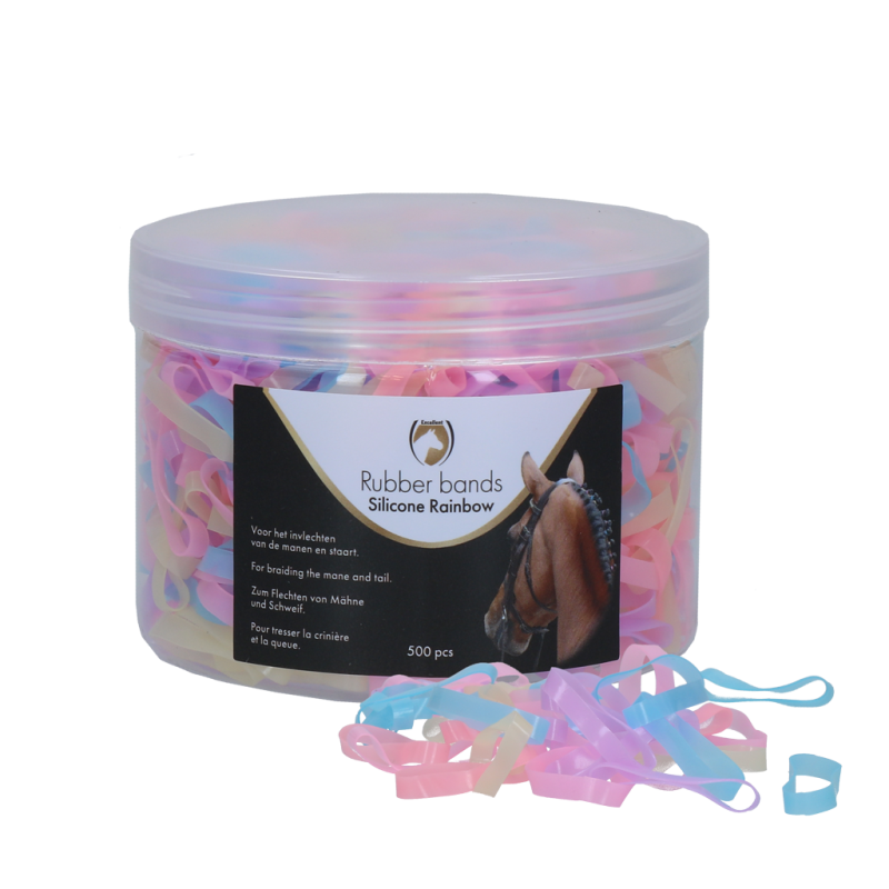 Excellents élastiques en silicone arc-en-ciel pour chevaux