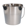 Seau en acier inoxydable à côté plat 5,68 l