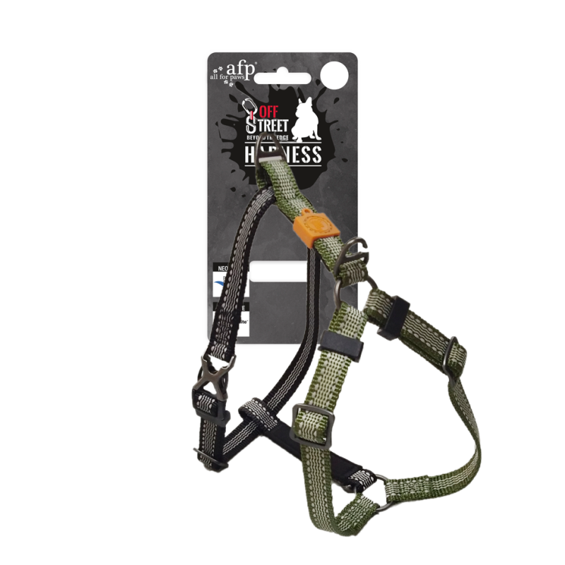 AFP Off Street - Harnais anti-traction pour chien Vert olive L