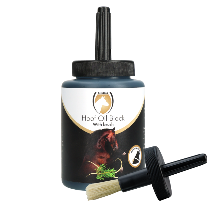 Excellente huile pour sabots de cheval noire (avec pinceau) 500 ml