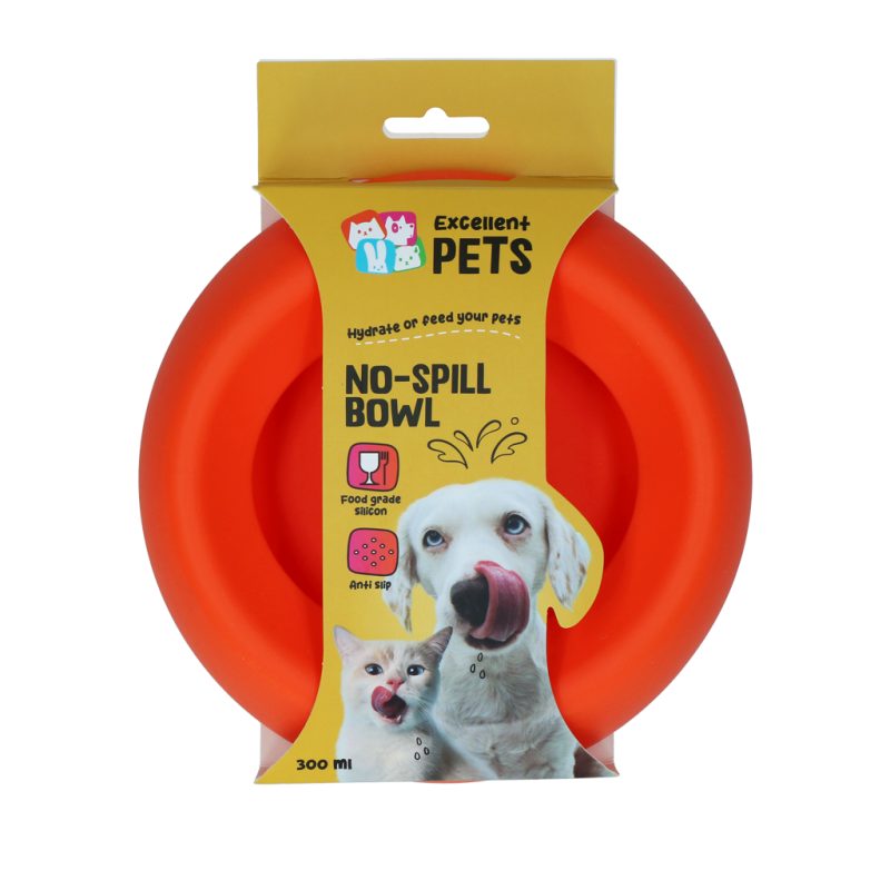 Excellent Pets Gamelle anti-fuite 300 ml Orange S