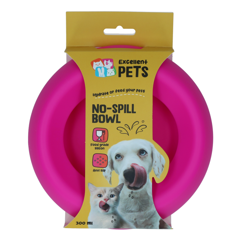 Excellent Pets Gamelle anti-fuite 300 ml Rose S