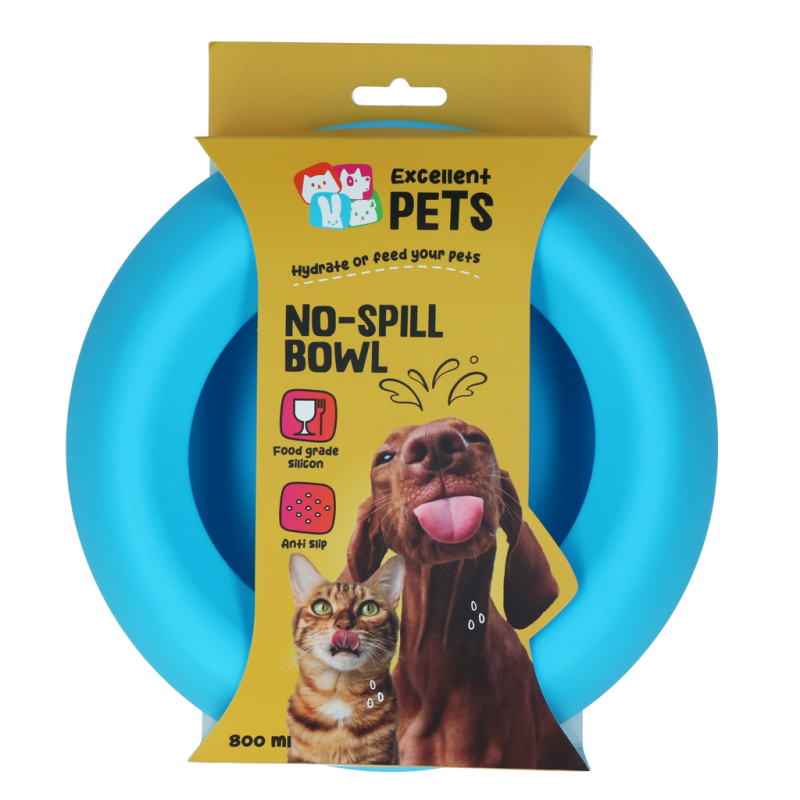 Excellent Pets Gamelle anti-fuite 800 ml Bleu M