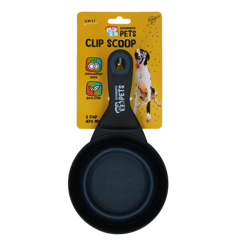 Excellent Pets Pelle à nourriture avec clip de verrouillage 2 tasses
