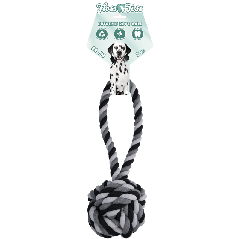Corde dentaire Floss Toss Extreme Tug and Ball - 60 cm