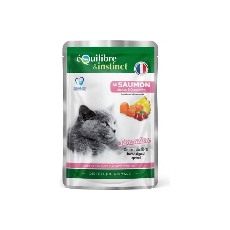 Equilibre & Instinct - Effilés sauce saumon, ananas et cranberreries 85g