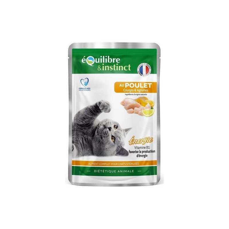 Equilibre & Instinct - Effilés sauce poulet, courges, agrumes 85g