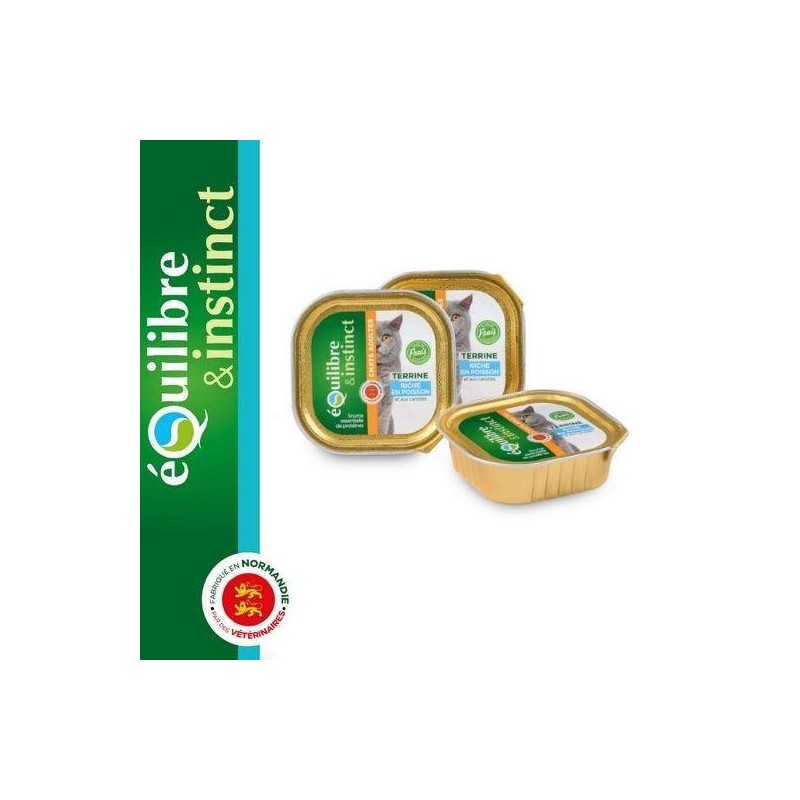 Terrine chat adulte riche en poisson - Equilibre & Instinct 100g