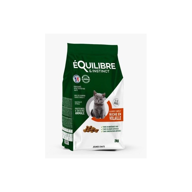 Equilibre et Instinct - Croquettes jeune chat volaille fraiche 2kg