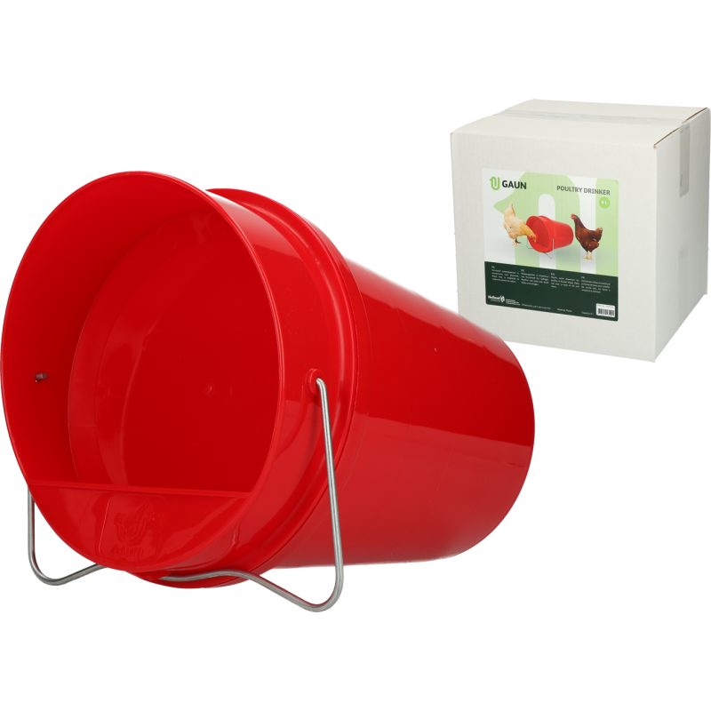 Seau à boire en plastique pour volaille Gaun 6 l Rouge