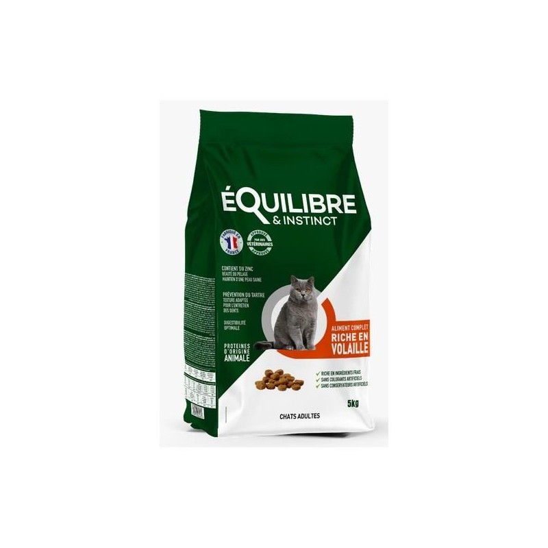 Equilibre et Instinct - Croquettes chat adulte volaille fraiche 5kg