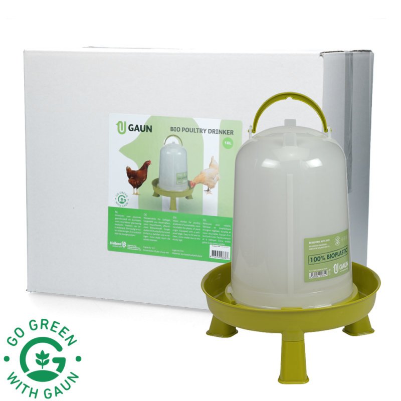 Abreuvoir à volaille Gaun avec pieds Bio Vert Citron 10 l