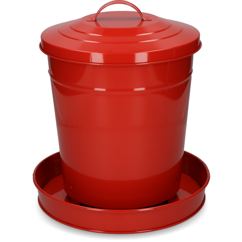 Mangeoire pour volaille Gaun en métal rouge 6 kg