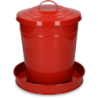 Mangeoire pour volaille Gaun en métal rouge 6 kg