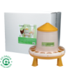 Mangeoire pour volailles Gaun avec pieds Bio Vert Citron 8 kg