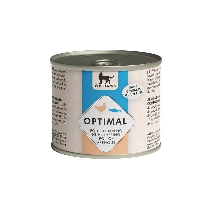 Pâtée pour chat au poulet et au hareng OPTIMAL - William’s  190g