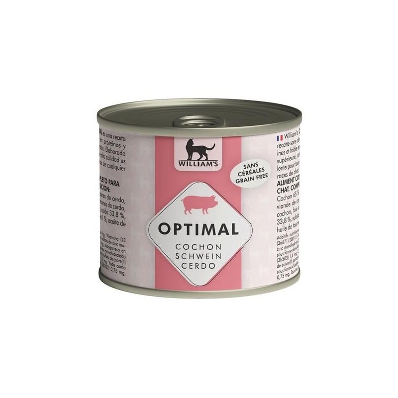 Pâtée pour chat au Cochon OPTIMAL - William’s  200g