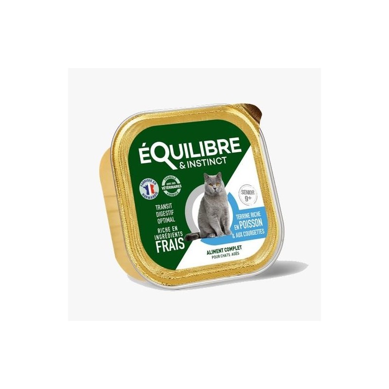 Equilibre et Instinct - Patées pour chat senior, poisson et courgettes 80g