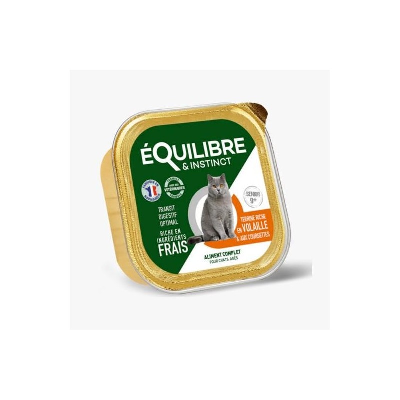 Equilibre et Instinct - Patées pour chat senior, volaille et courgettes 85g