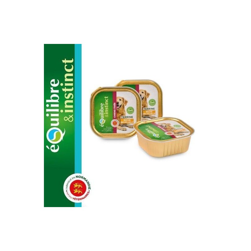 Terrine chien âgé riche en volaille - Equilibre & Instinct 300g