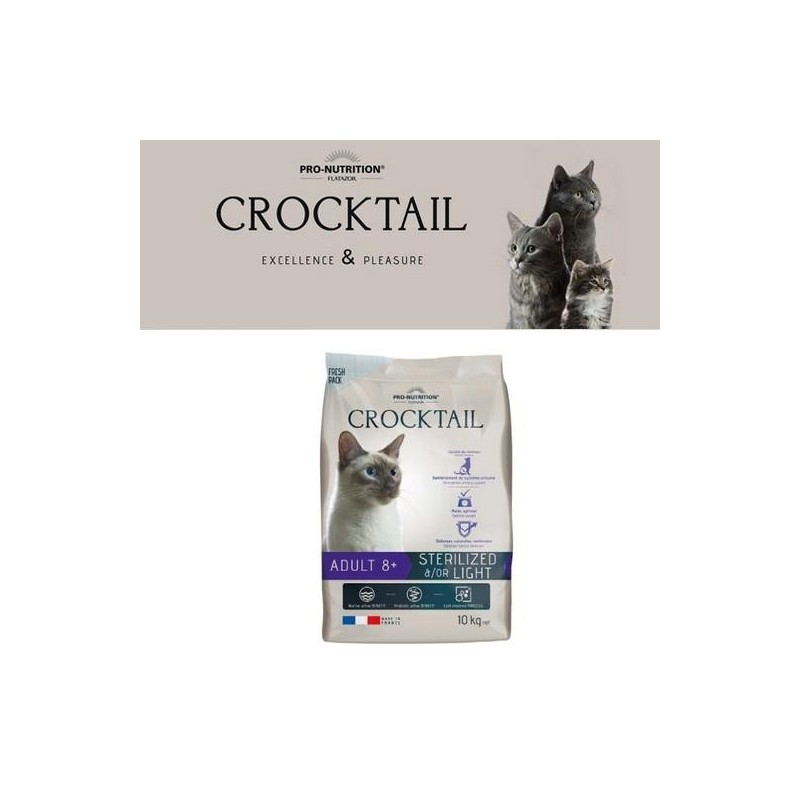 Flatazor Crocktail 8+ stérilisé / light pour chat 2kg