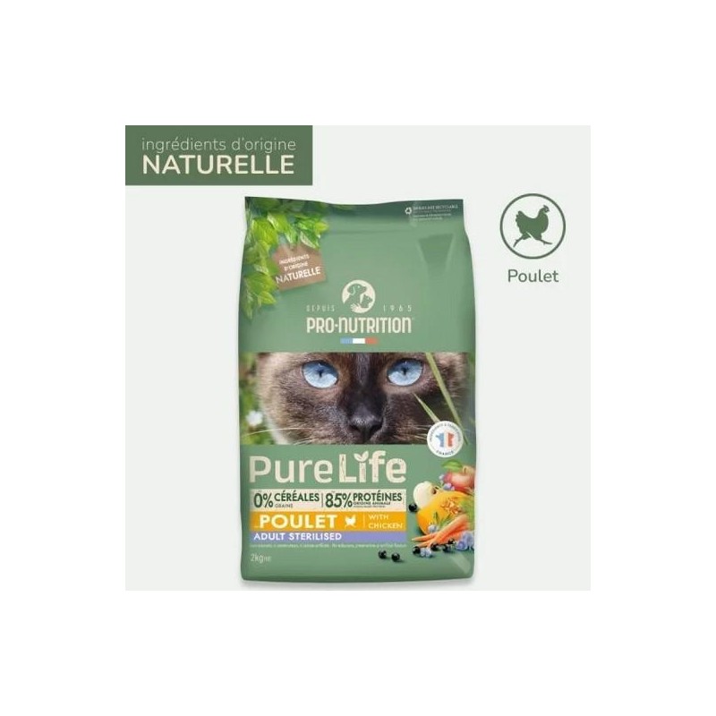 Pure life pour chats - Stérilisé  8kg