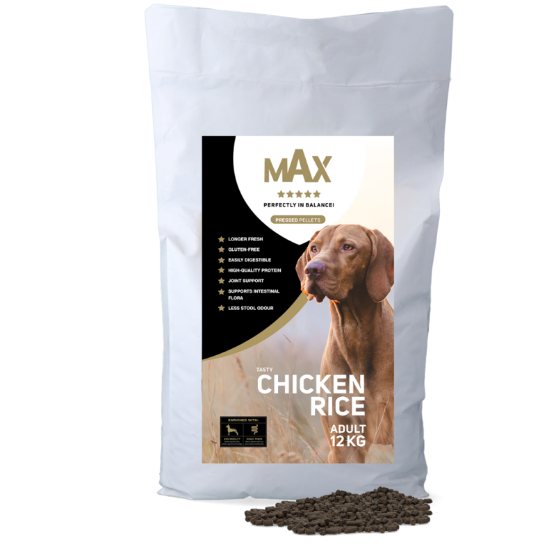 Croquettes pressées Max Adult Poulet et Riz 12 kg